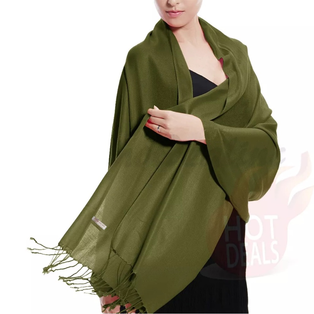 pashmina scarf wrap shawl color olive